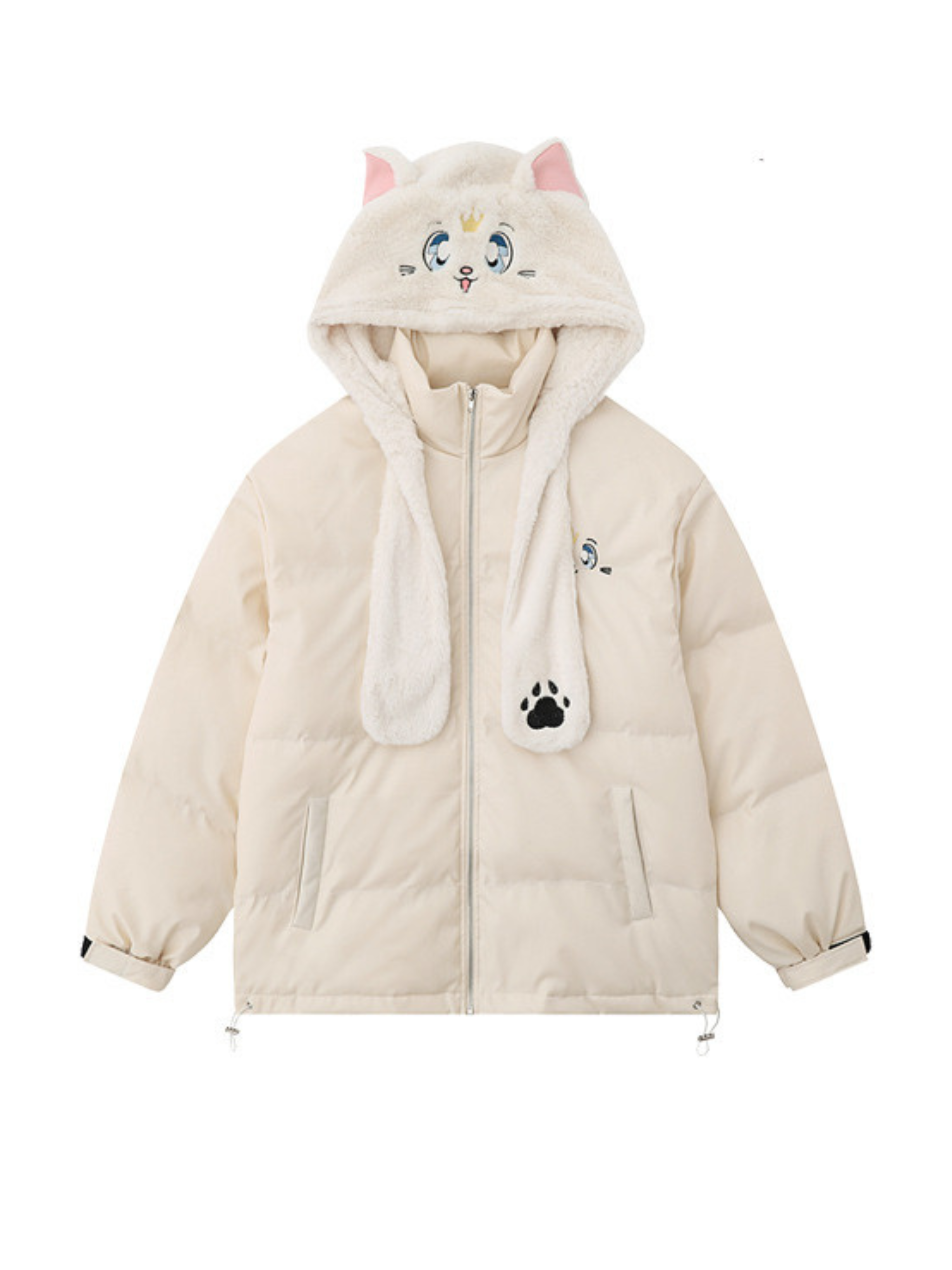 'Who Loves Kirby' Kawaii Hooded Puffer Coat