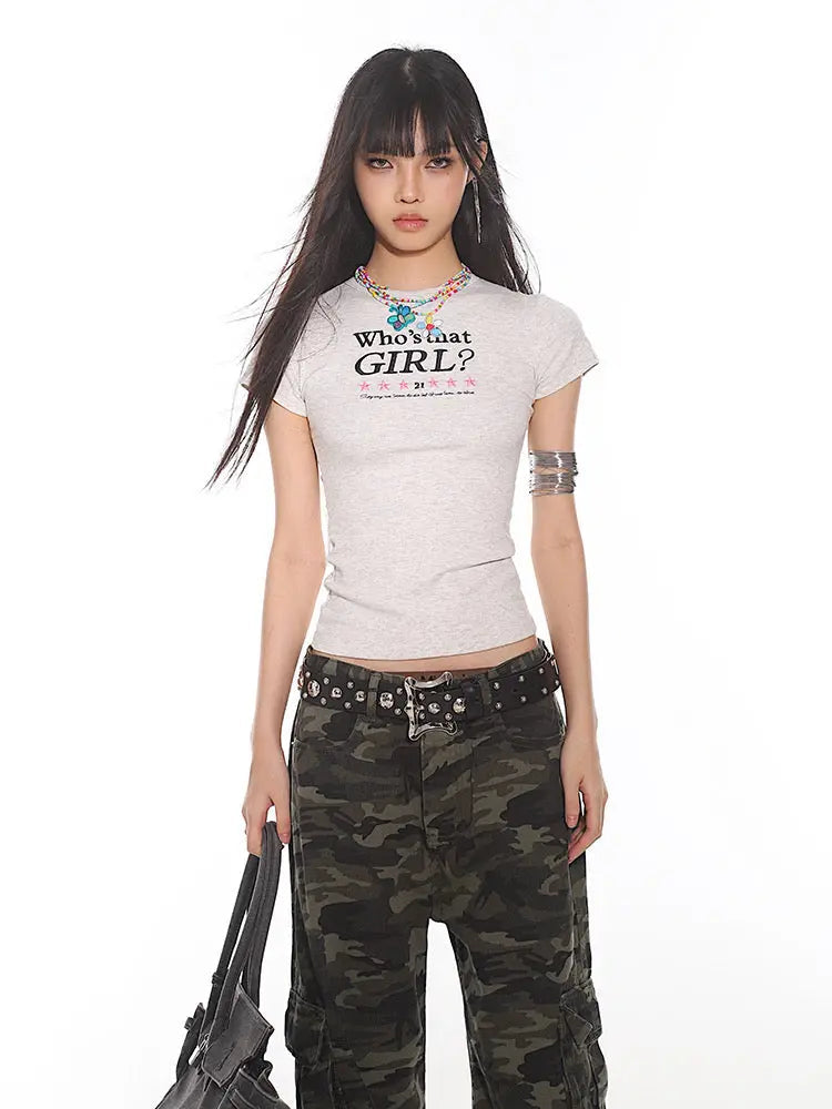 'Who's That Girl' Streetstyle Edgy Prints T Shirts