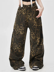 'Wild Spirit' Streetstyle Cheetah Prints Oversized Cargo Pants