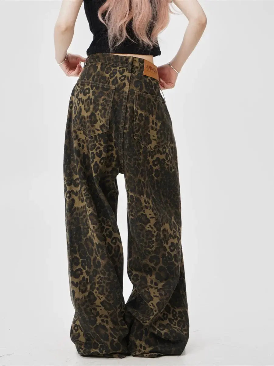 'Wild Spirit' Streetstyle Cheetah Prints Oversized Cargo Pants