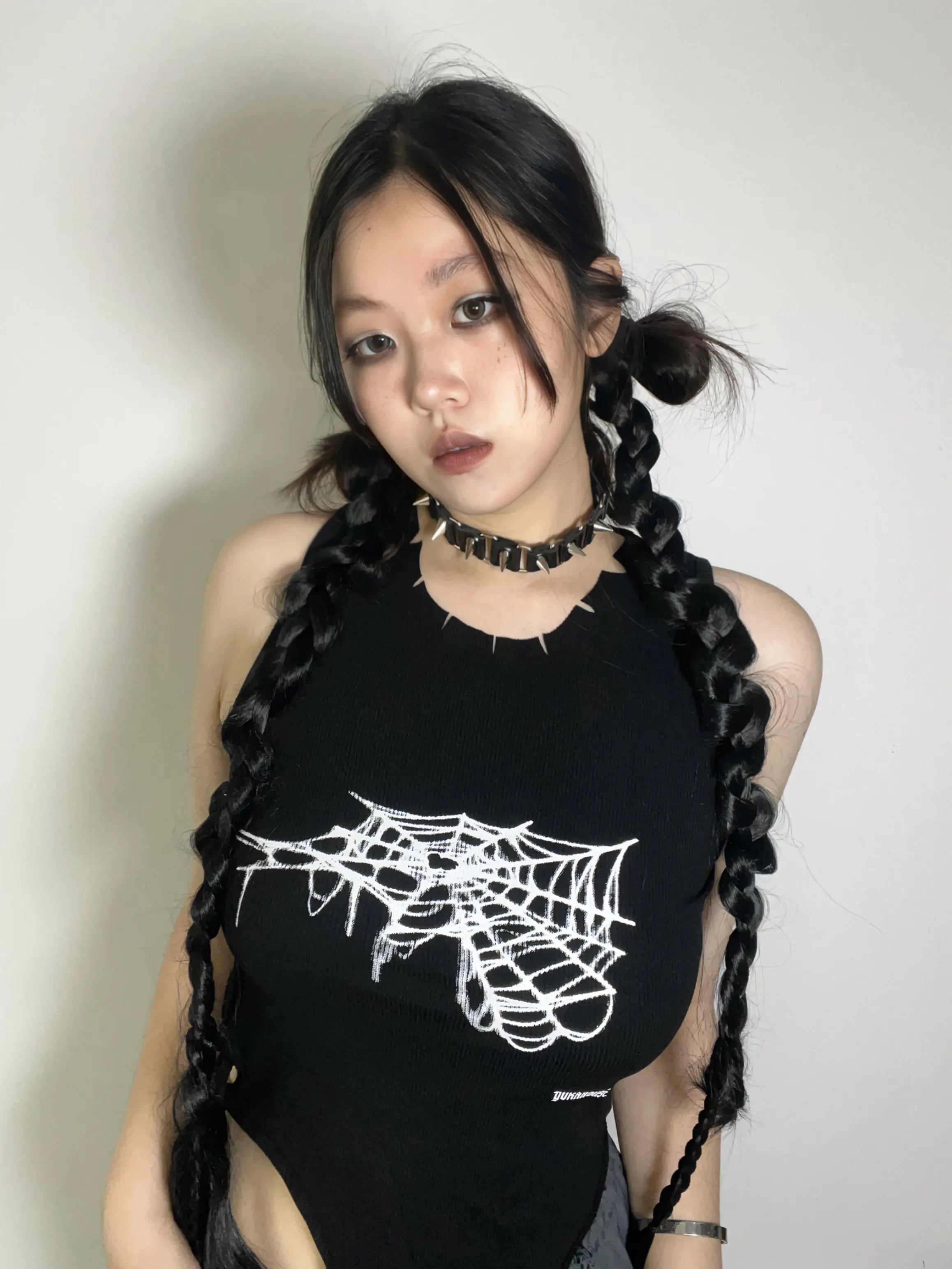 'Wolf Spider' Grunge Spider Web Tank Top