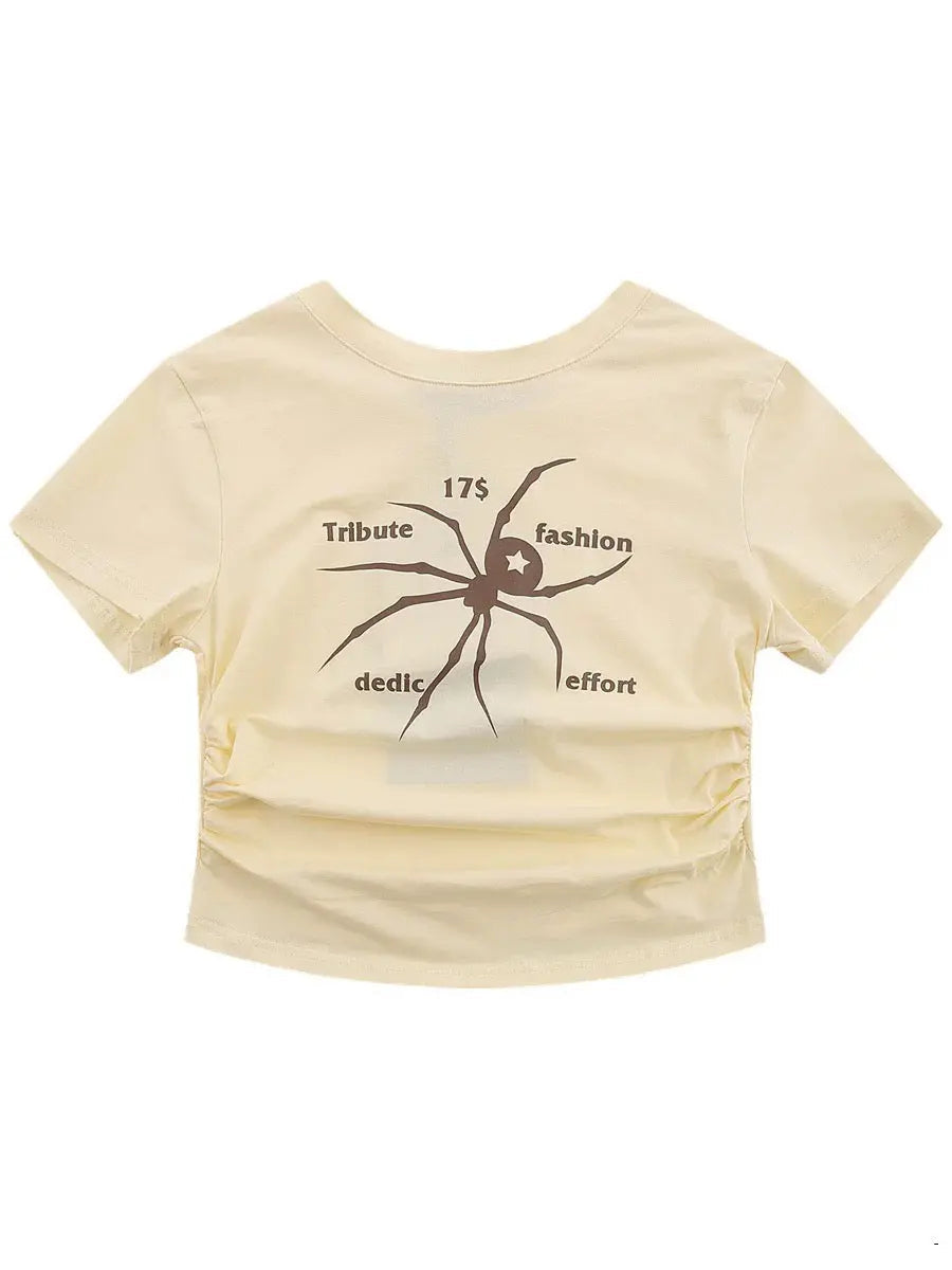 'Wonder' Spider Prints Grunge High Waisted T-shirt