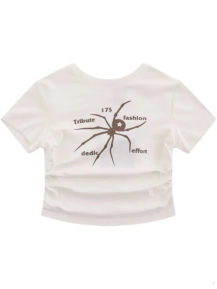 'Wonder' Spider Prints Grunge High Waisted T-shirt