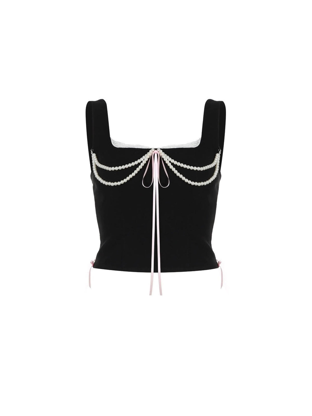 'Wonderland' Coquette Ribbon Beads Cami Top