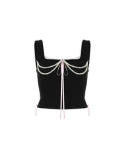 'Wonderland' Coquette Ribbon Beads Cami Top