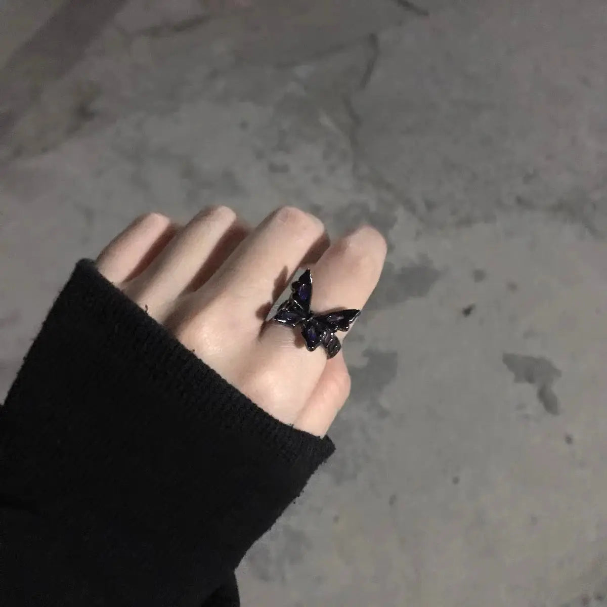 'Yume' Purple Stone Butterfly Rings