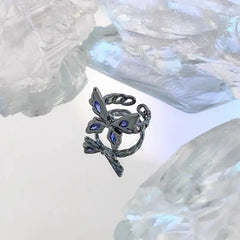 'Yume' Purple Stone Butterfly Rings