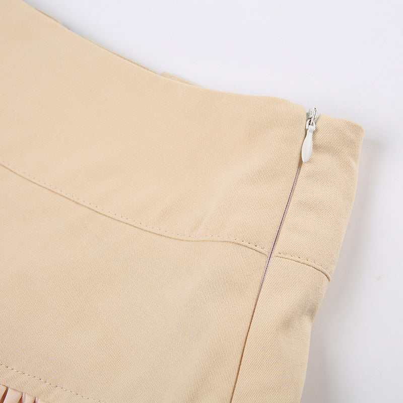 Beige Cake Short Skirt