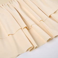 Beige Cake Short Skirt