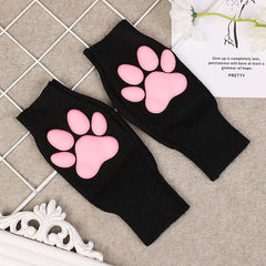 3D Cat Paw Knitted Gloves