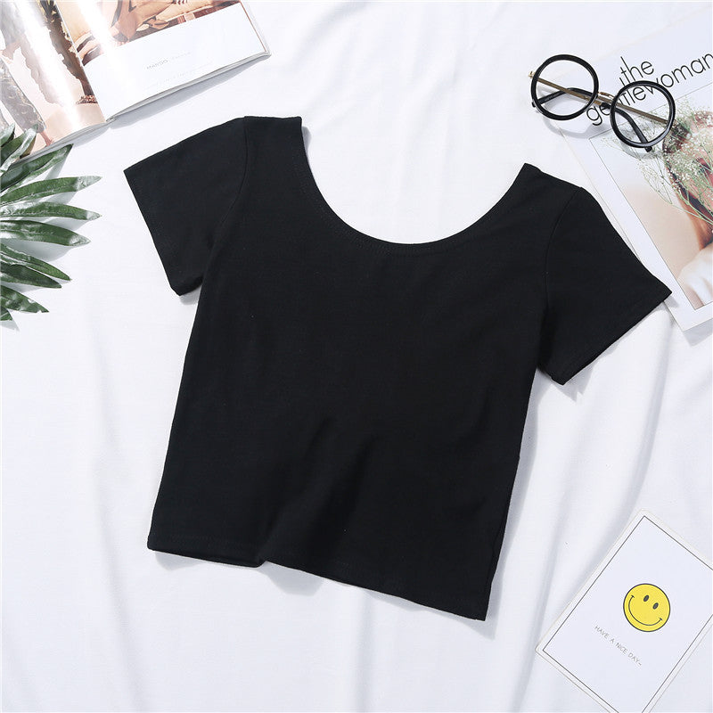 Bowknot Solid Crop Tee