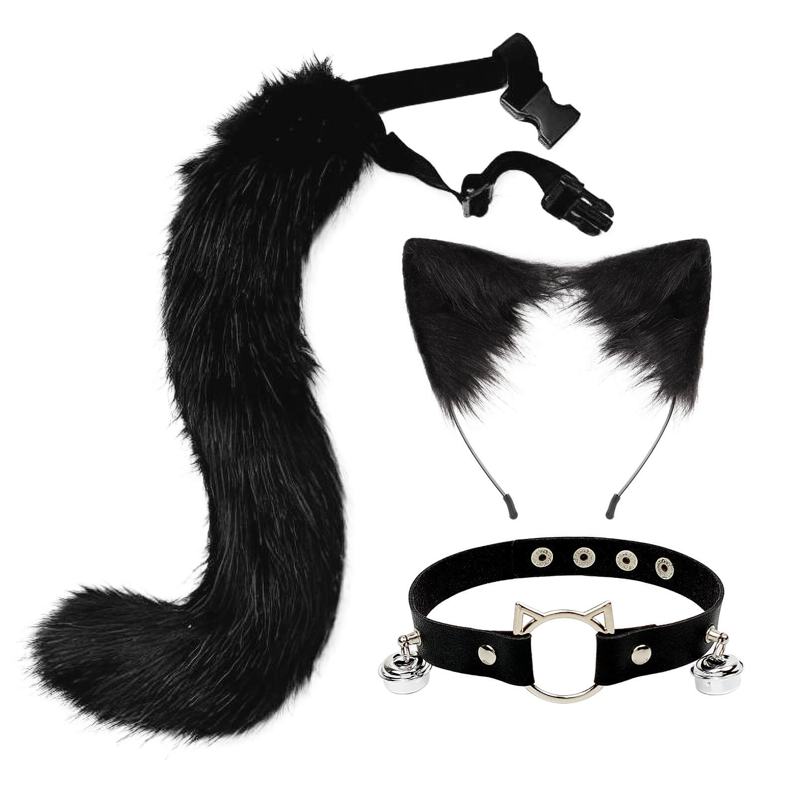 Cat Ears And Tail With Collar Set