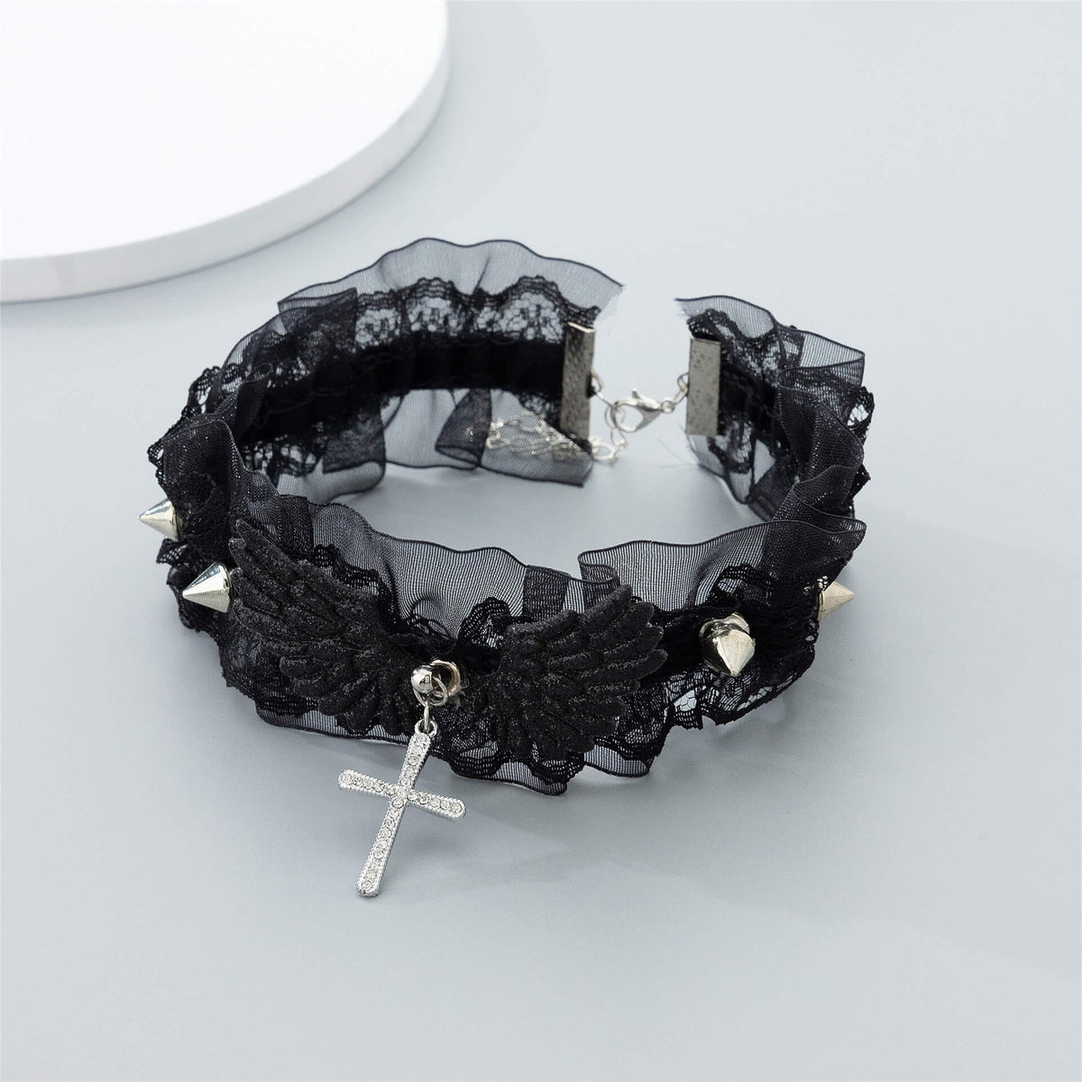 Choker Necklace With A Cross