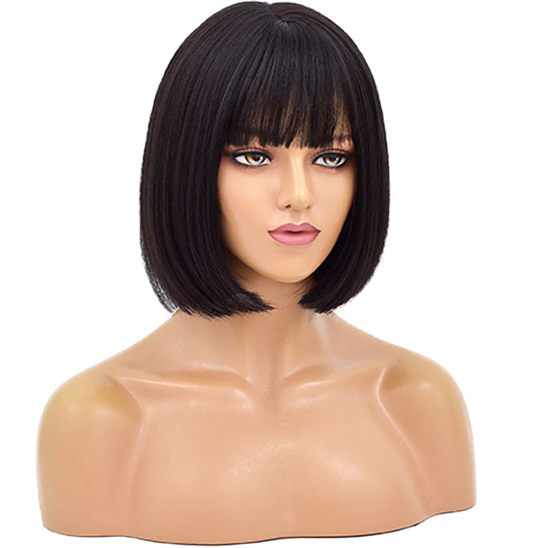 Femboy Short Bob Wig With Bangs