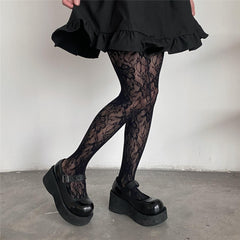 Floral Lace Pantyhose