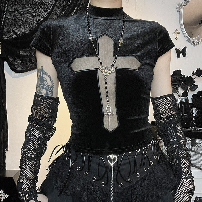 Black Gothic Cross T-Shirt