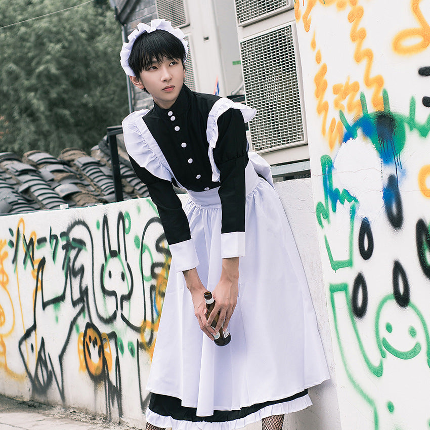 Long Sleeve Black Maid Dress