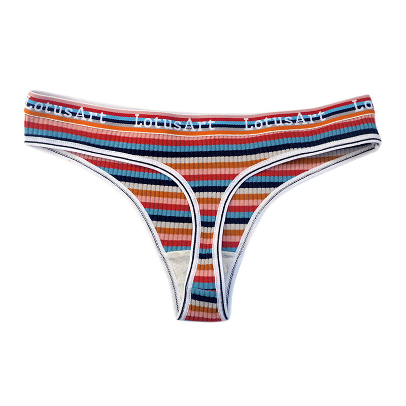 Rainbow Stripe Thong Panty