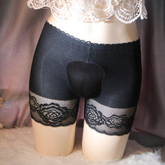 Sexy Black Camel Toe Boyshort Panty