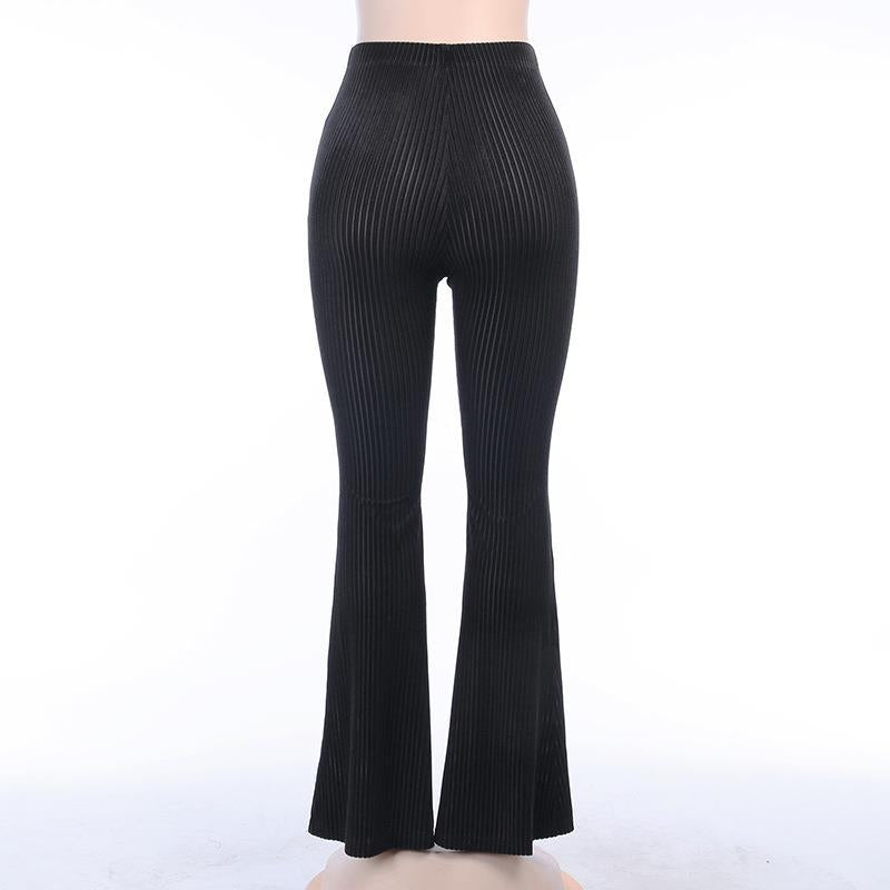 Black Velvet Flare Pants