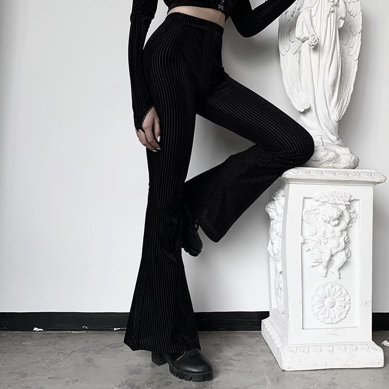 Black Velvet Flare Pants