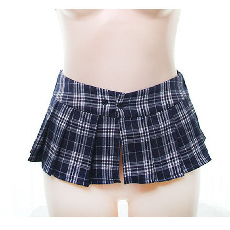 Plaid Pleated Super Mini Skirt