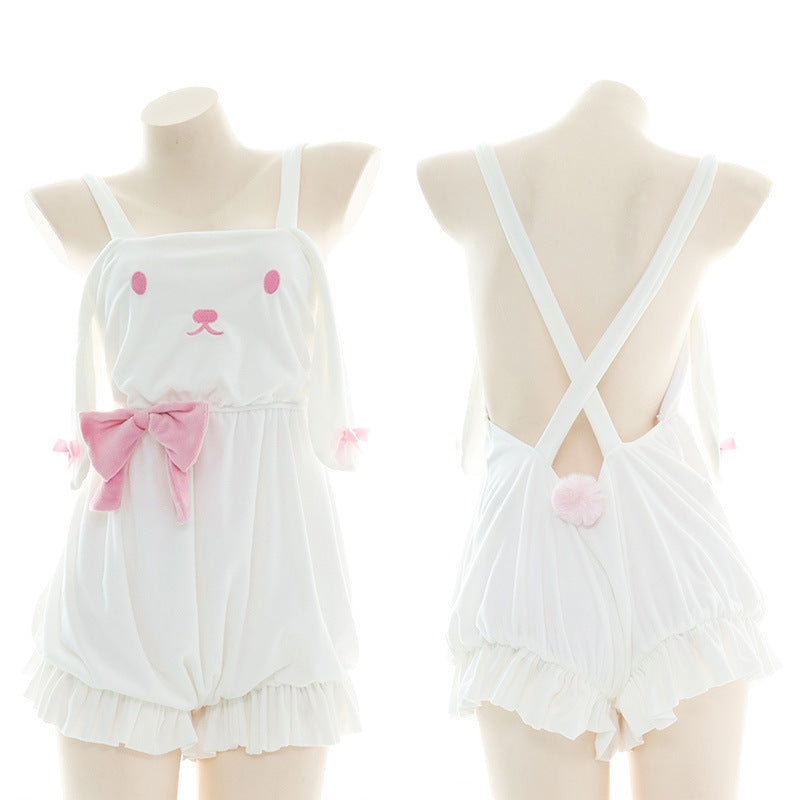 Bow Tie Cute Bunny Backless Lingerie