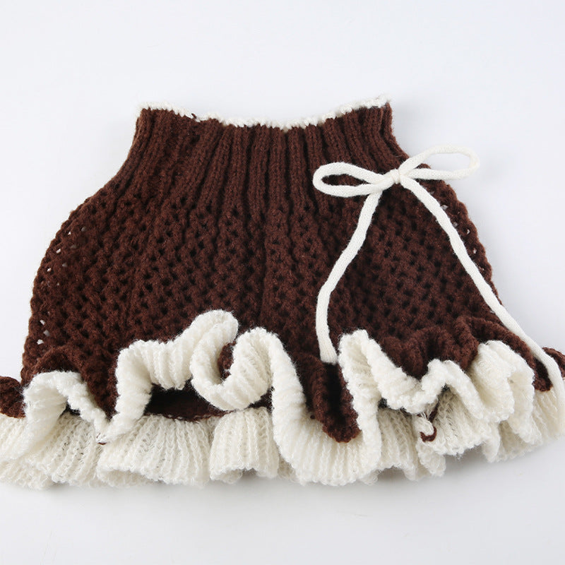 Ruffle Knitting Mini Skirt