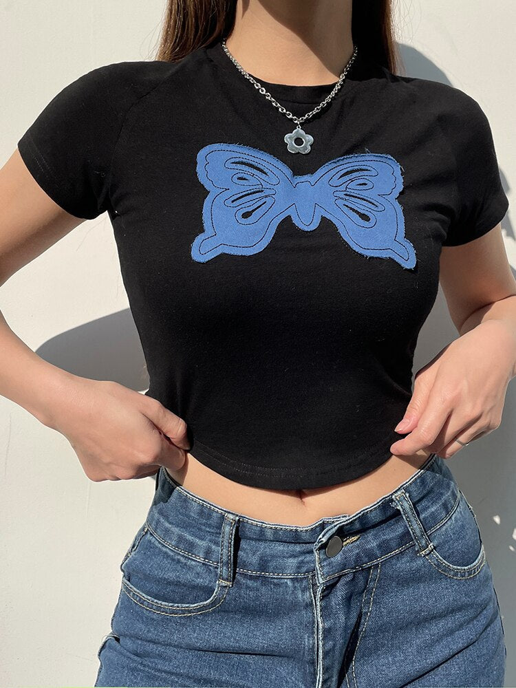 Casual Butterfly Crop Top