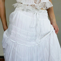 Cotton White Long Skirt