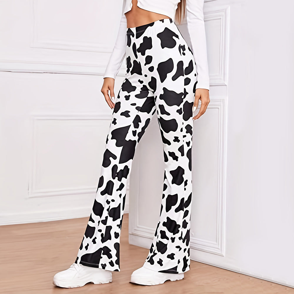 Cow Print Flare Pant