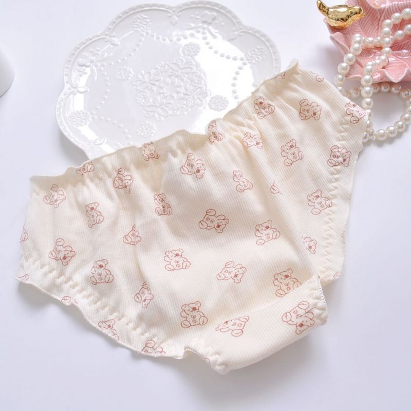 Cute Bear Print Cotton Panties