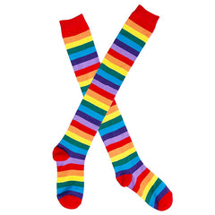 Rainbow Thigh High Socks Gloves Set