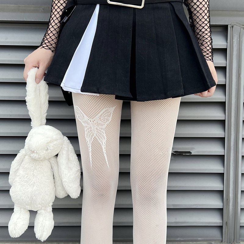 Fishnet Pantyhose With Butterfly