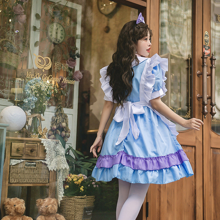 Blue And White Maid Dress