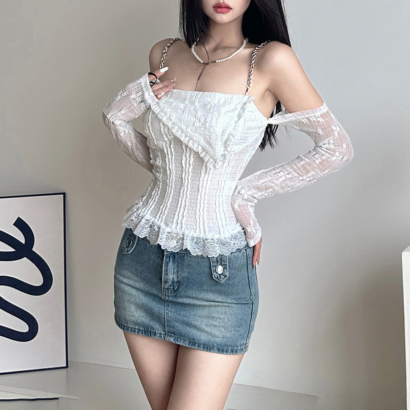 White Lace Off Shoulder Top