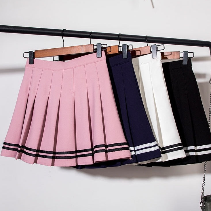 Femboy Pleated Skirt With Stripes