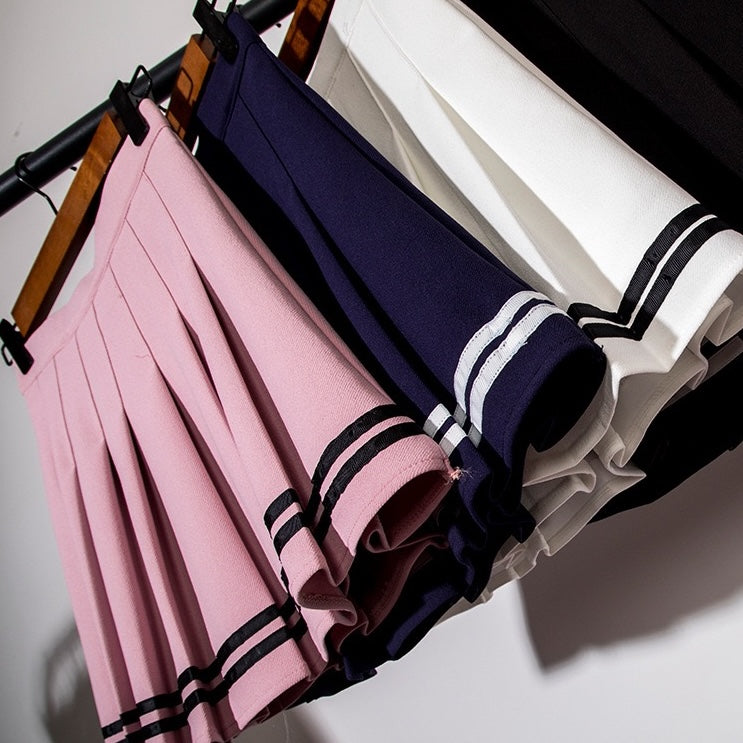 Femboy Pleated Skirt With Stripes