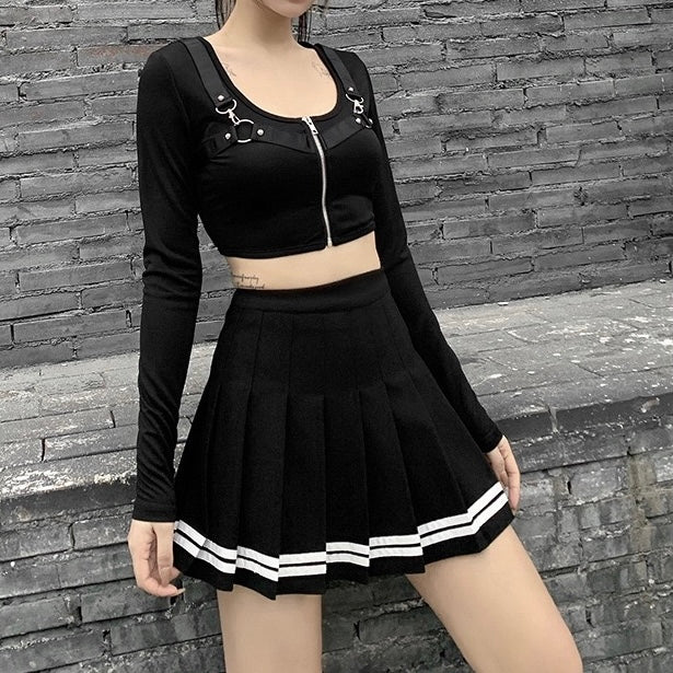 Femboy Pleated Skirt With Stripes