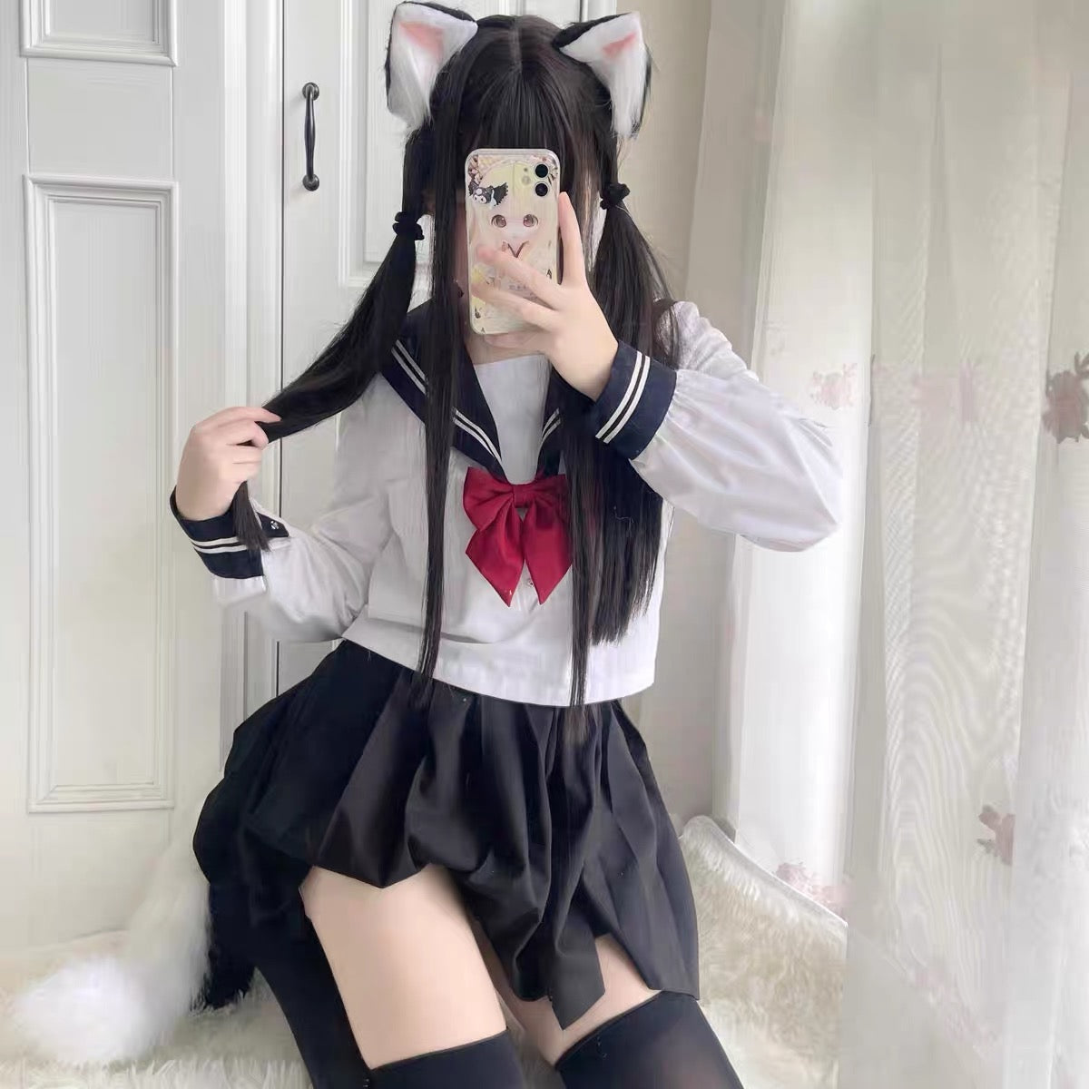 Femboy Cat Ears And Tail Set