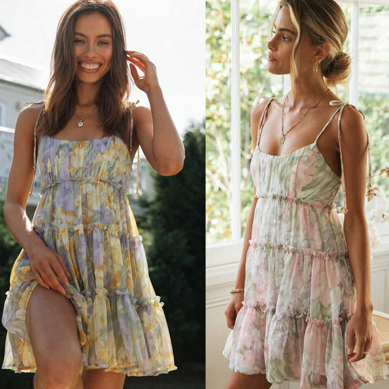 Floral Chiffon Mini Dress