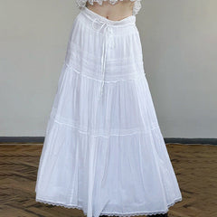 Cotton White Long Skirt