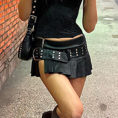 Black Punk Mini Skirt