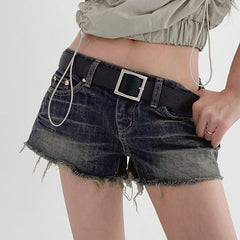 Low Waist Denim Jean Mini Shorts