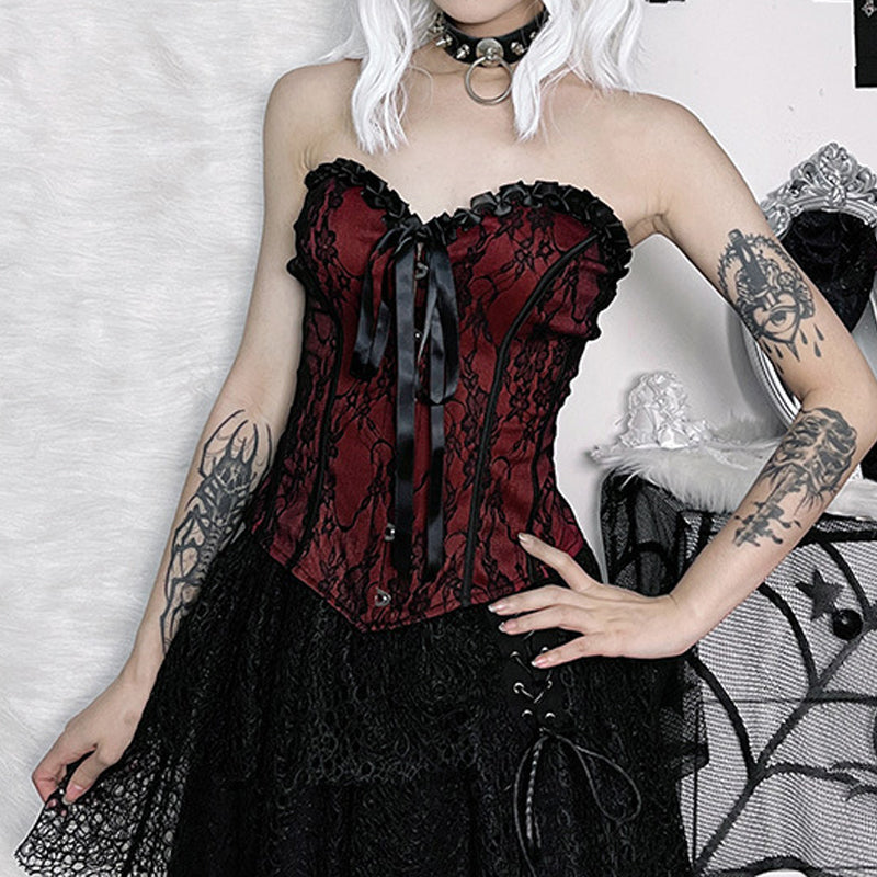 Red Gothic Corset Top