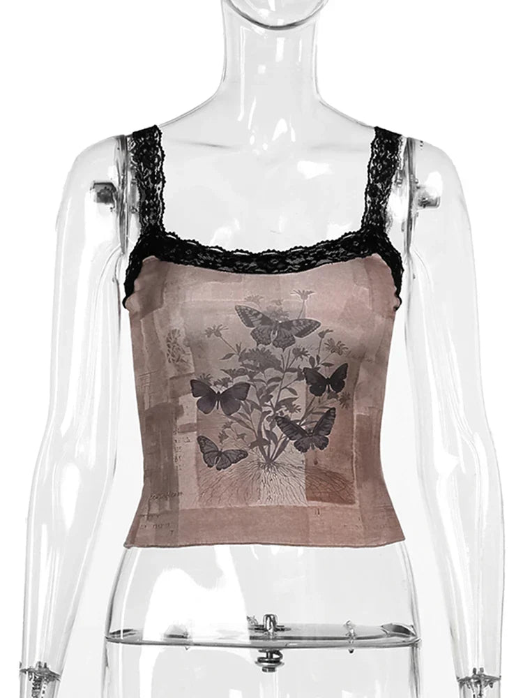 GOTHIC BUTTERFLY CAMIS TOPS