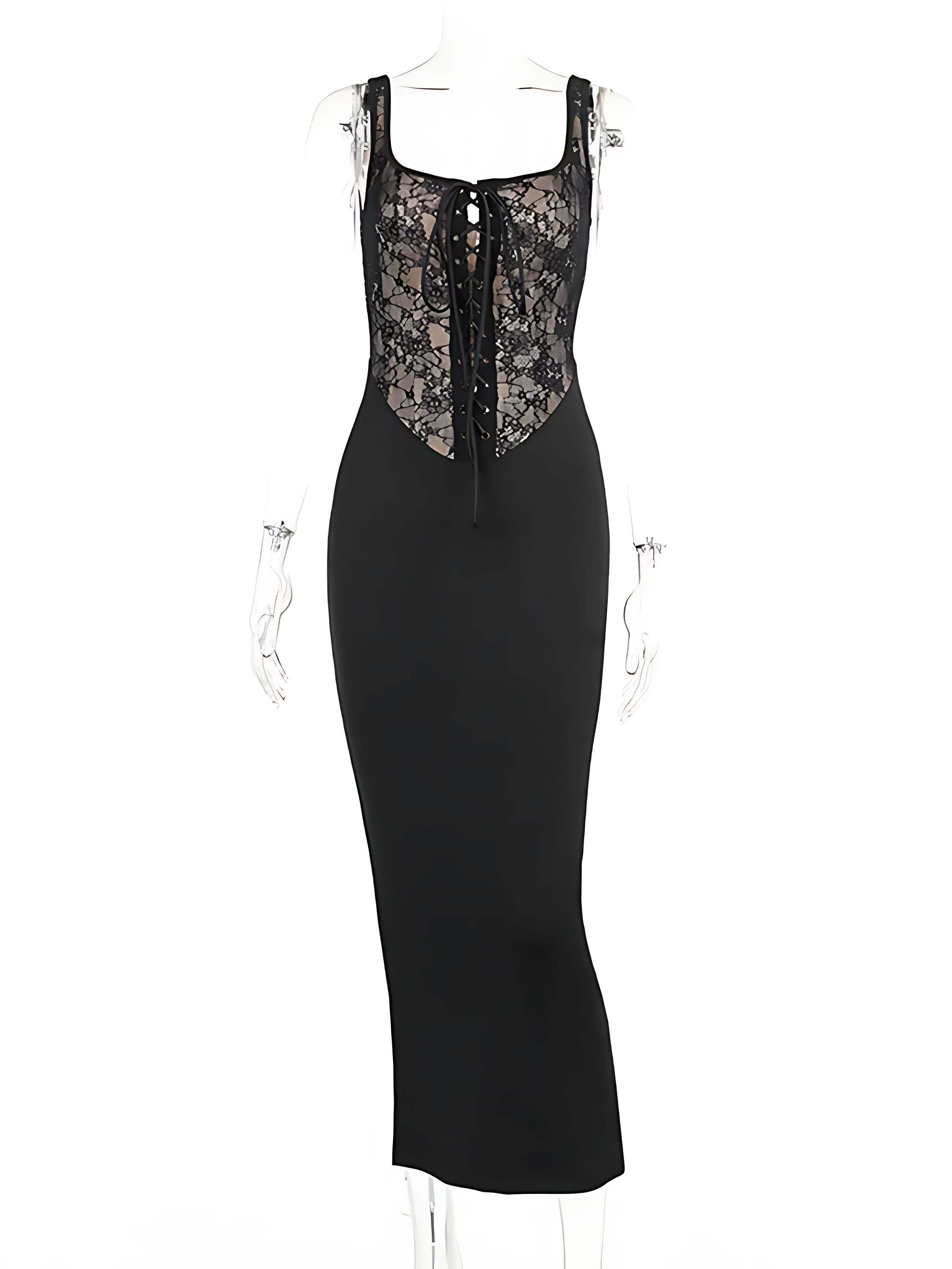 GOTHIC LACE STRAPPY DRESS