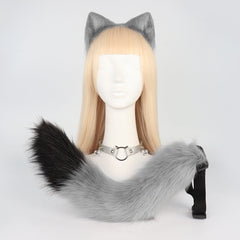 Cat Ears And Tail With Collar Set