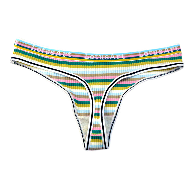 Rainbow Stripe Thong Panty