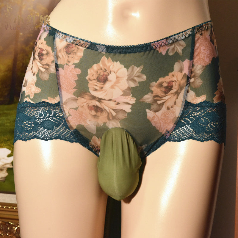 Sissy Oversize Floral Print Pouch Panties